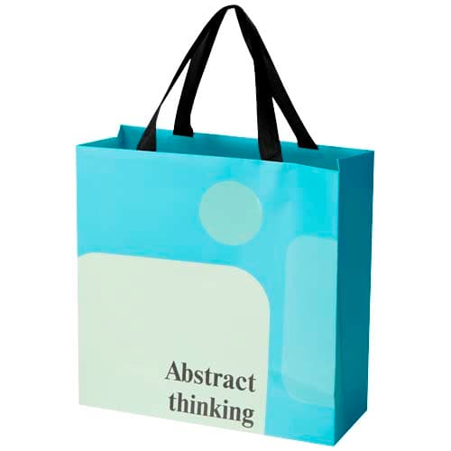 Smartfold 210 g/m² paper bag with ribbon handles and gloss lamination - 31 x 12 x 31 cm
