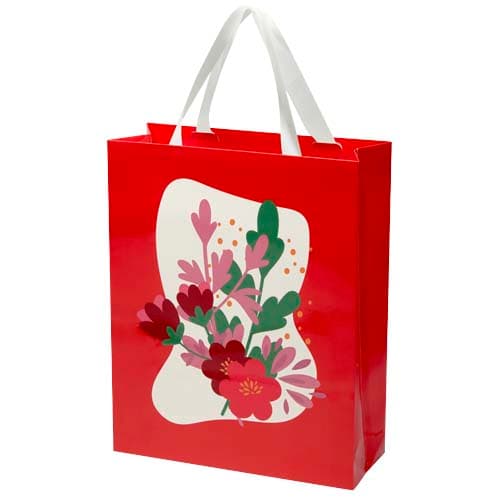 Smartfold 210 g/m² paper bag with ribbon handles and gloss lamination - 31 x 12 x 39 cm