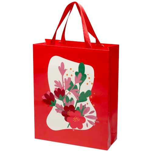 Smartfold 210 g/m² paper bag with ribbon handles and gloss lamination - 31 x 12 x 39 cm