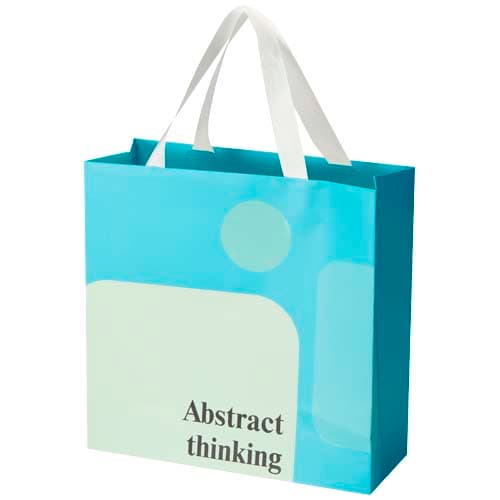 Smartfold 210 g/m² paper bag with ribbon handles and matt lamination - 31 x 12 x 31 cm