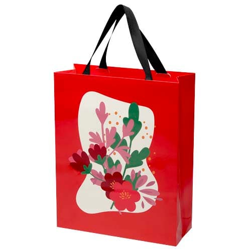 Smartfold 210 g/m² paper bag with ribbon handles and matt lamination - 31 x 12 x 39 cm
