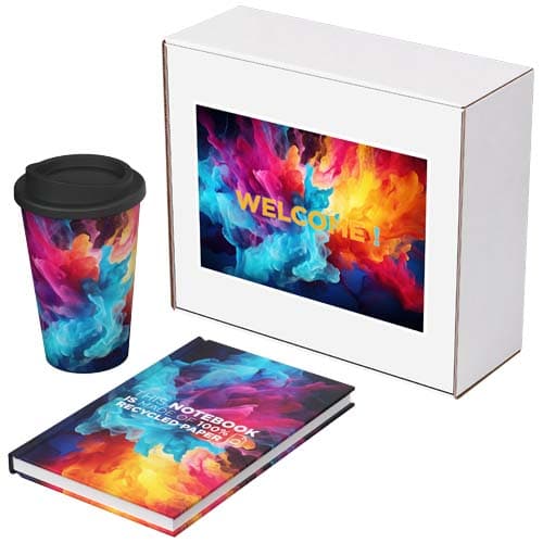Keswick recycled gift set – Novella Brontë notebook and Americano tumbler